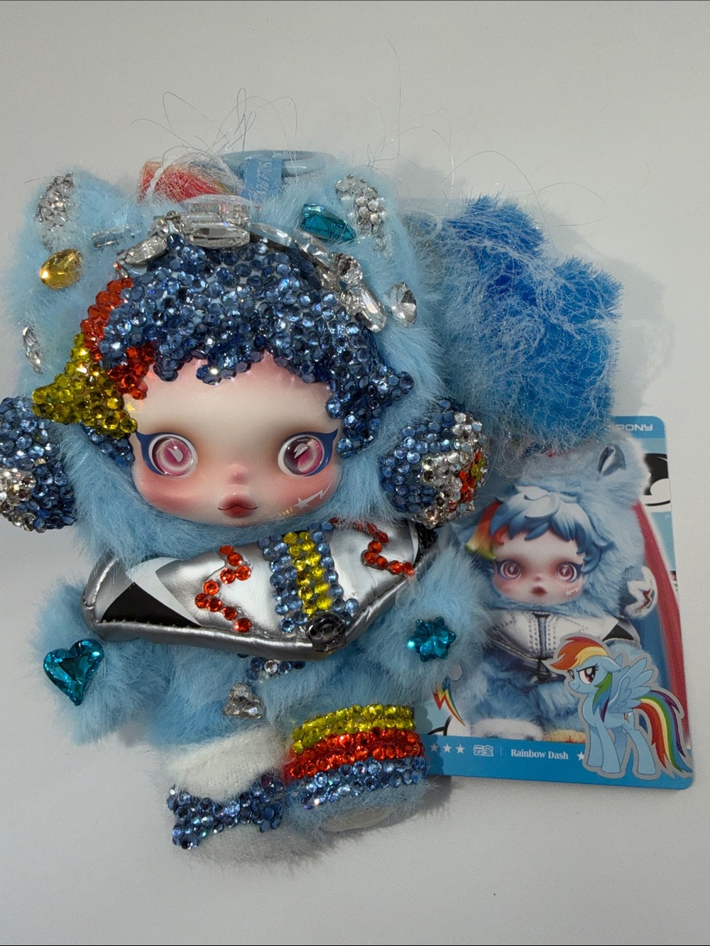 Authentic Skullpanda x My Little Pony Rainbow Dash Plush Pendant NWT Bling